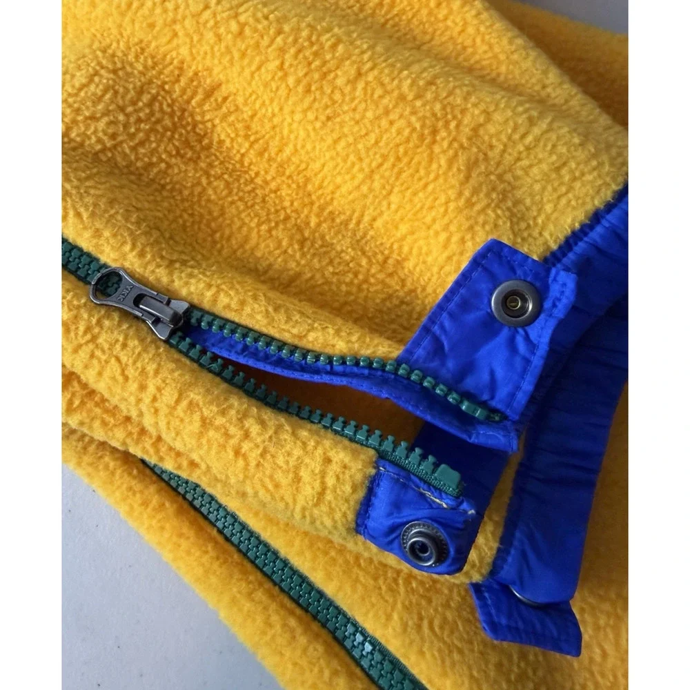 The North Face Colorblock Fleece Jogger Side Zipper Yellow Pants Men's Size L